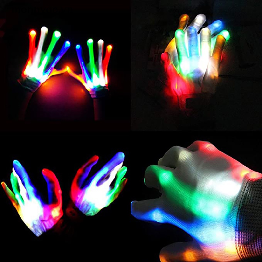 1 Găng Tay Đầu Lâu Có Đèn LED Phát Sáng