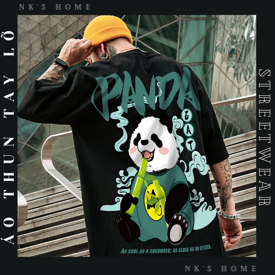 Áo Thun Tay Lỡ Form Rộng Unisex GẤU TRÚC PANDA Áo phông F&S Thiết Kế Vải Dày Dặn Thoáng Mát