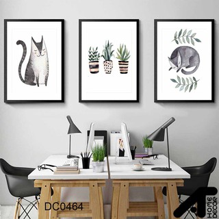 Set tranh canvas mèo xám phong cách Scandinavian 30x40 DC0464