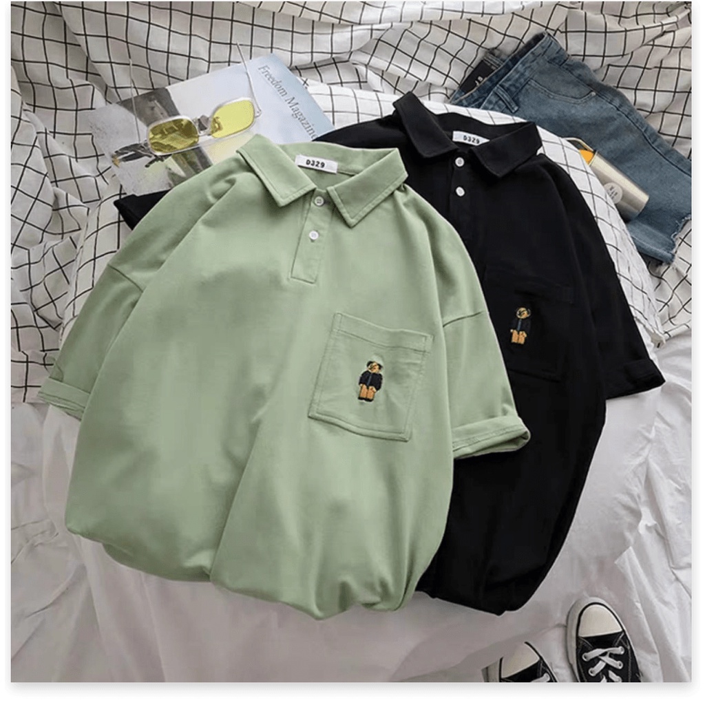 áo thun form rộng tay lỡ cổ bẻ, chất vải siêu mịn