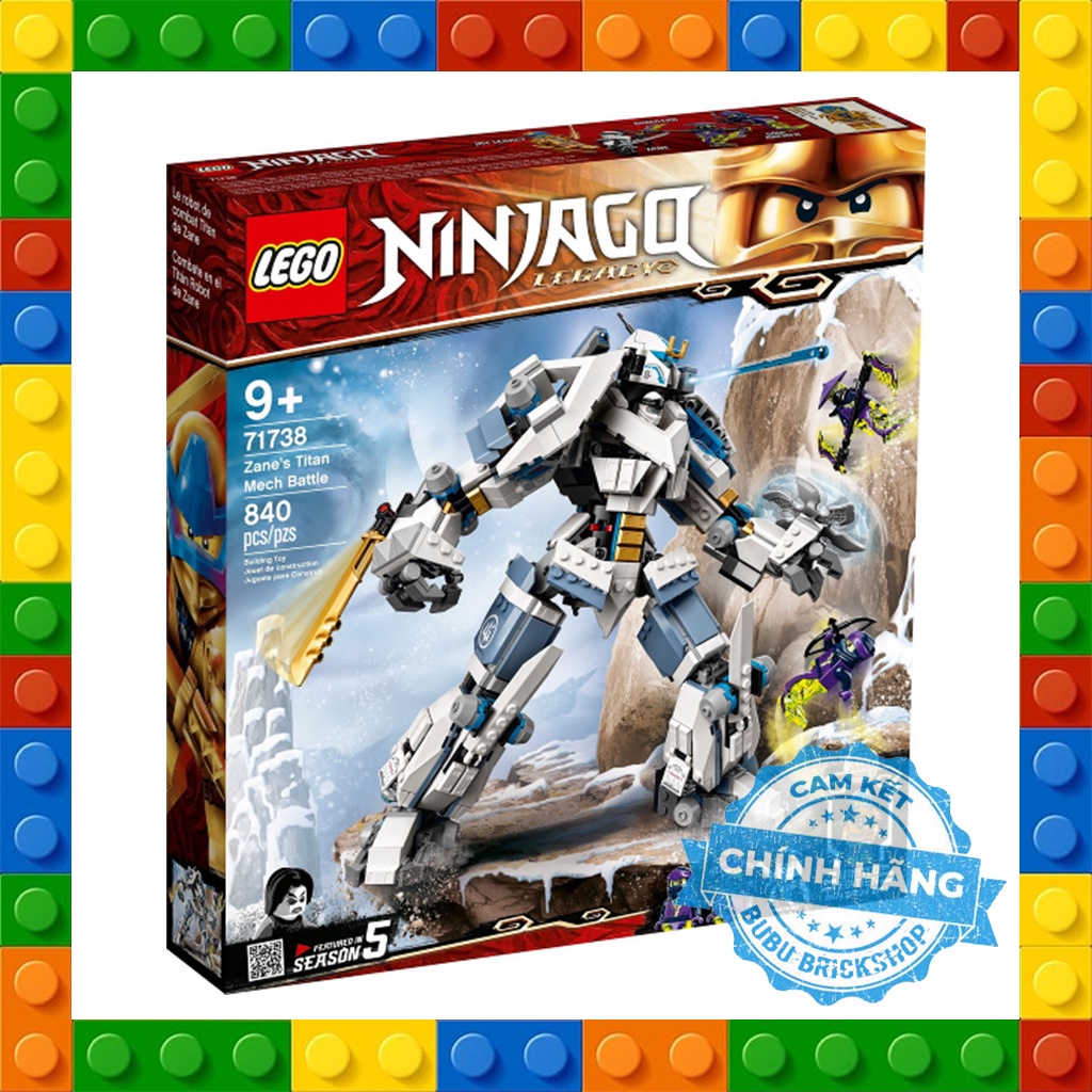 Lego Ninjago 71738 - Zane's Titan Mech Battle - Bộ xếp hình Lego Robot của Zane