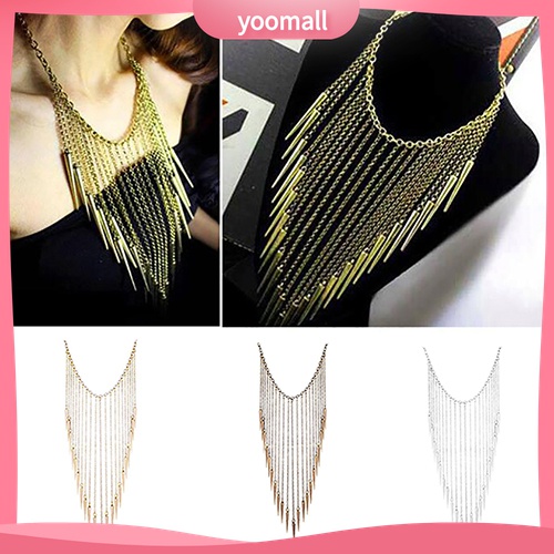 Vòng cổ Dài Đính Đinh Tán Tua Rua Phong Cách Punk Thời Trang Dành Cho Nữ