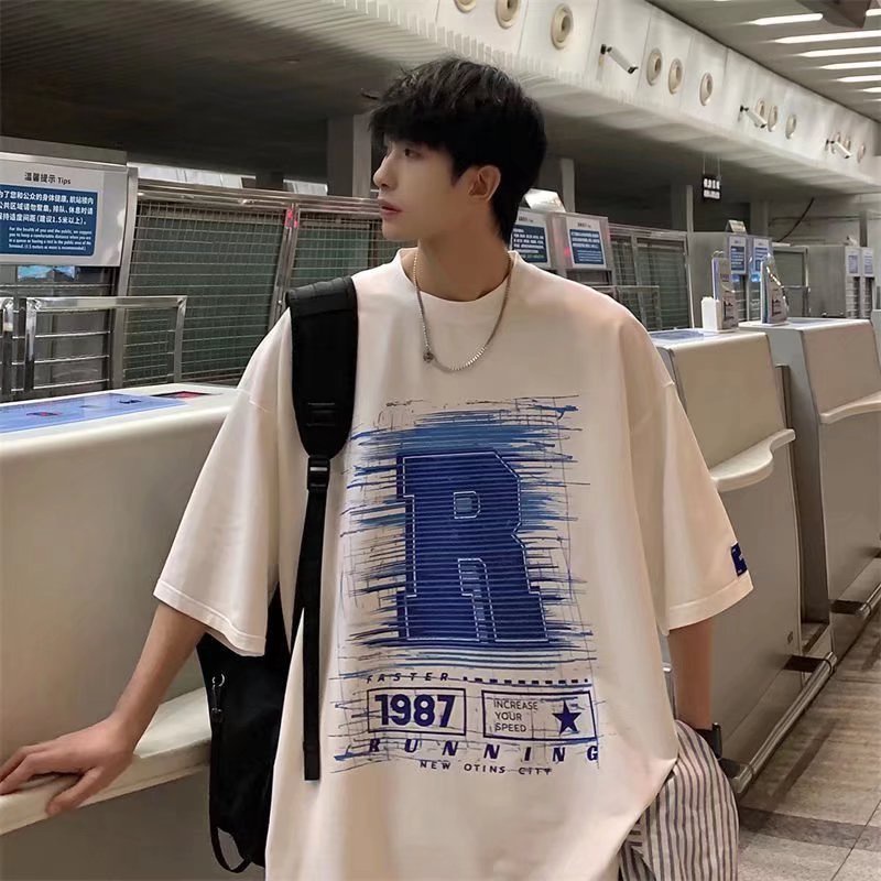 Áo Thun Tay Ngắn Dáng Rộng In Chữ Phong Cách Hip Hop Đường Phố Hàn Quốc Thời Trang Cho Nam Và Nữ [M-8XL]