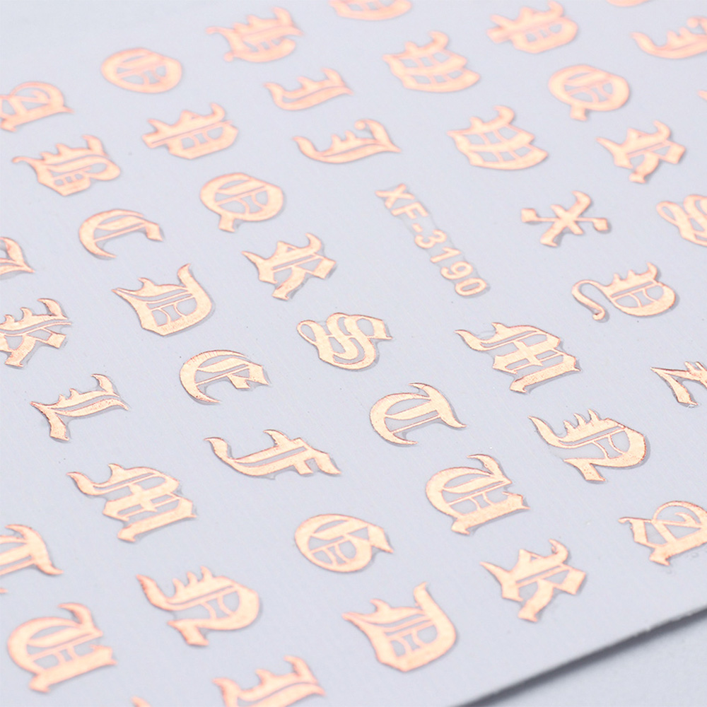 [Hàng mới về] Miếng dán trang trí móng tay hình chữ tiếng Anh nhiều màu tùy chọn DIY