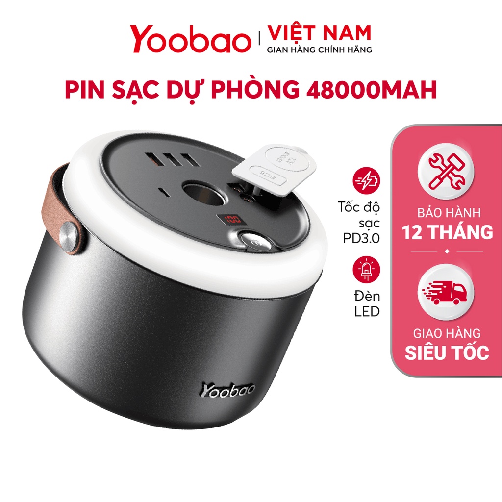 Pin Sạc dự phòng 48000mAh PD3.0 Có thể dùng cho điện thoại, máy tính bảng, máy tính xách tay... Yoobao 150C - Chính Hãng