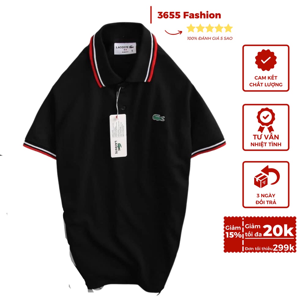 Áo POLO Nam LACOSTE Cá Sấu Cotton Cổ bẻ trẻ trung hiện đại