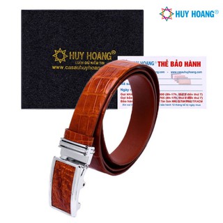 Thắt lưng nam da cá sấu màu vàng LS4203