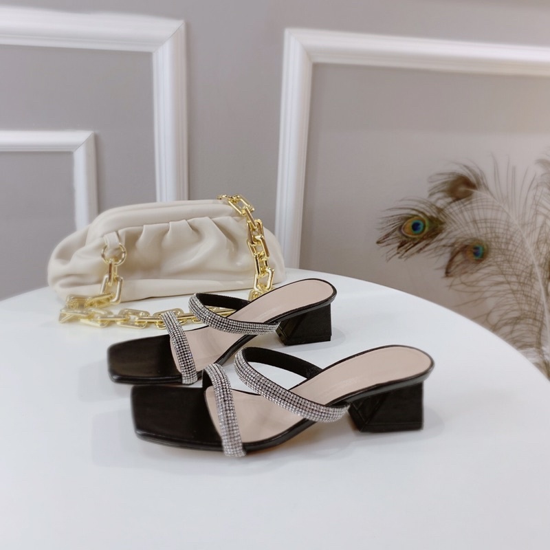 ❄️HÀNG CÓ SẴN ❄️ guốc đá 2 quai gót vuông 5cm