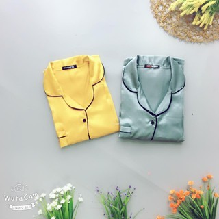 Đồ Bộ Mặc Nhà_ Phi Lụa Loại 1_ Tay Ngắn Quần Đùi Nơ