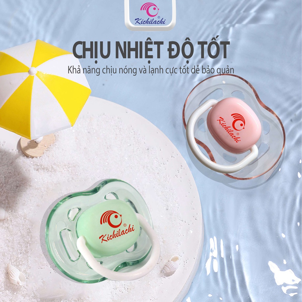 Núm ty giả silicone Kichilachi cho bé từ 0 tới 6 tháng mềm mại gtt store