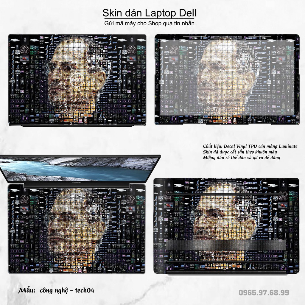 Skin dán Laptop Dell in hình Công nghệ (inbox mã máy cho Shop)