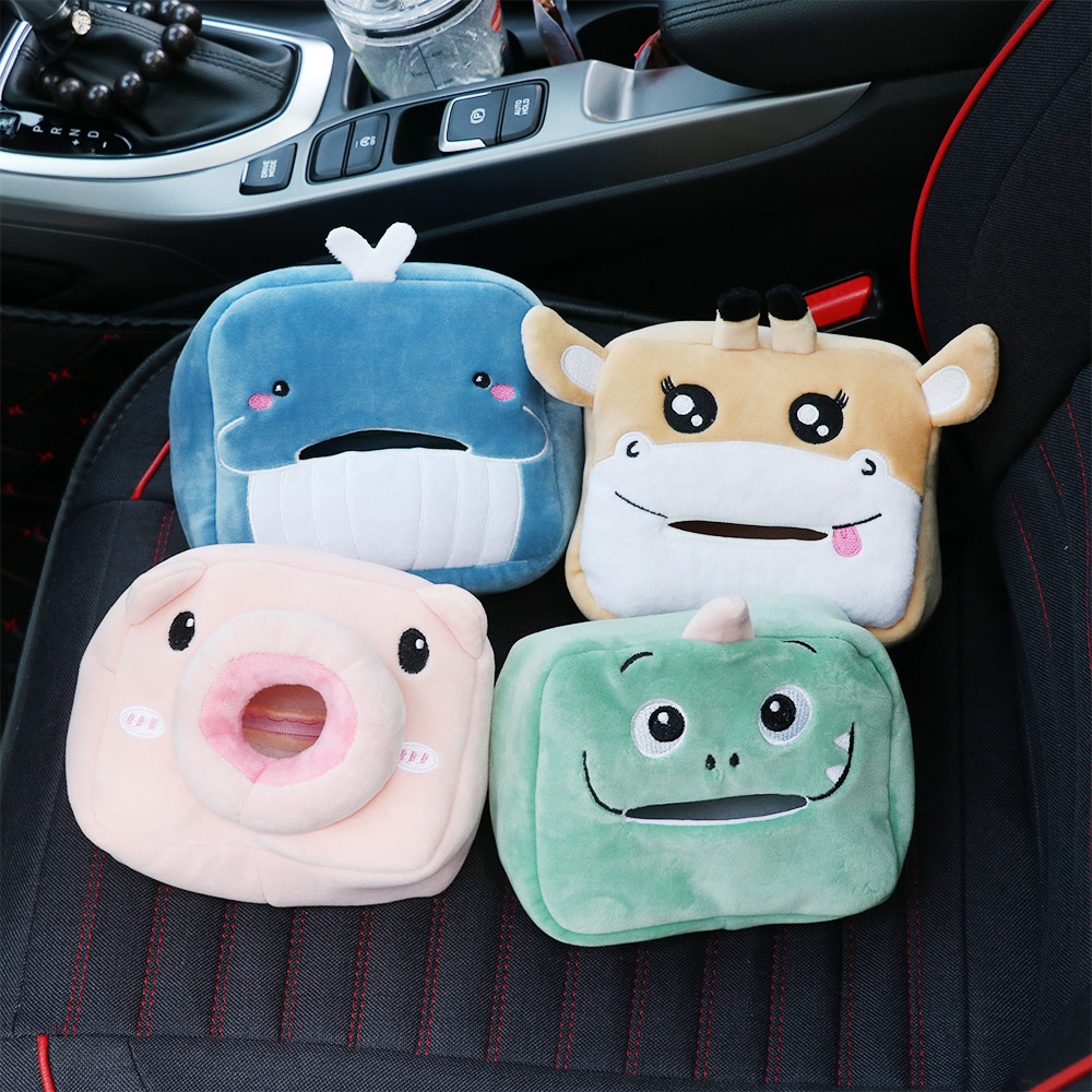 Hộp Đựng Khăn Giấy Hình Thú Hoạt Hình Dễ Thương Treo Ghế Ngồi Xe Hơi/Văn Phòng