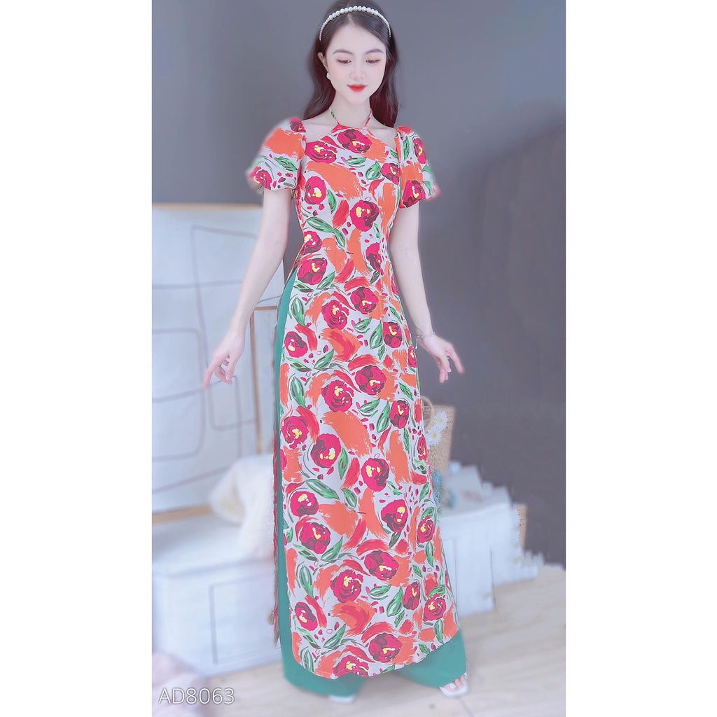 Áo dài cách tân nữ kiểu cổ yếm trễ vai quyến rũ CHUU AD8063 - không kèm quần