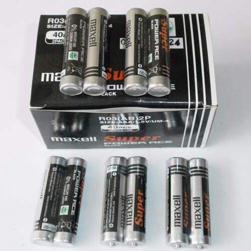 1 Cặ Pin tiểu 3A (AAA) Maxell 1.5v  (pin số 7, pin tiểu nhỏ) - Maxell Super Power Ace Black R03