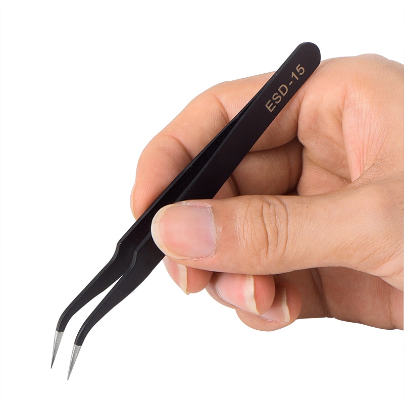 Nhíp sửa chữa điện tử bằng thép không gỉ chống tĩnh điện độ chính xác cao1mm