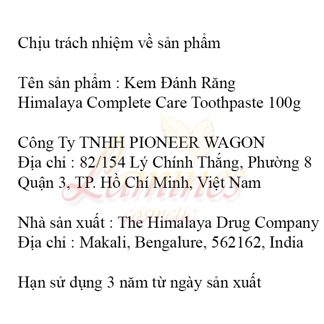 Kem đánh răng bảo vệ nướu | Himalaya Complete Care Toothpaste 100g