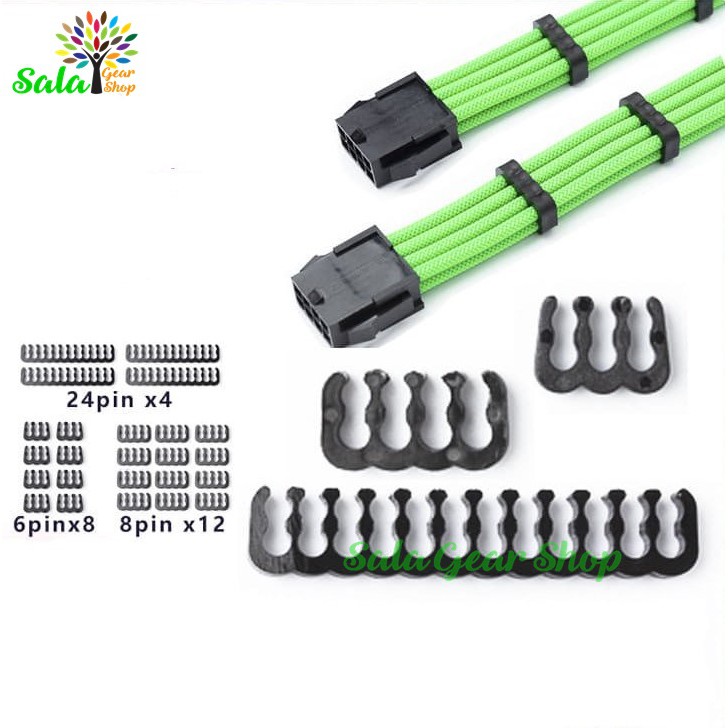 Full Bộ nẹp dây nối dài nguồn máy tính nguyên bộ  trắng , đen