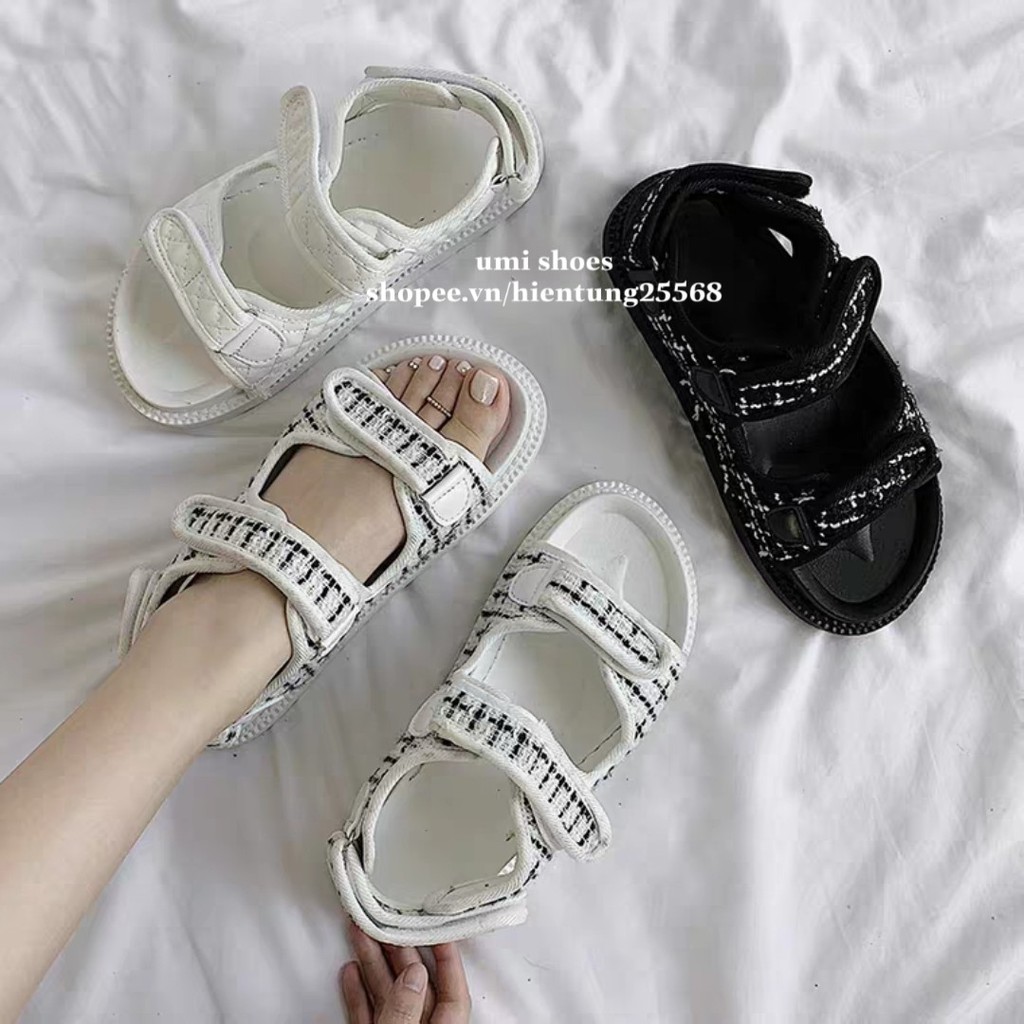 [HOT 2020] Giày quai hậu nữ Ulzzang mix đen trắng 2 quai ngang đế độn 3 phân SWEET đơn giản cá tính trend mùa mới hè | BigBuy360 - bigbuy360.vn