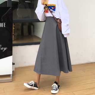 Chân váy dạ xoè dài