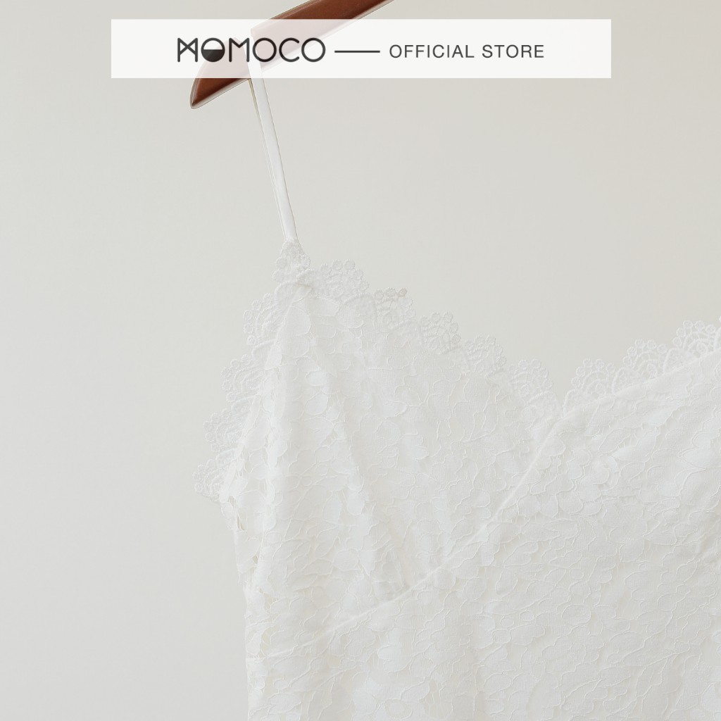 Váy Hai Dây MOMOCO Phối Viền Ngực Ren Đơn Sắc Tối Giản M2637