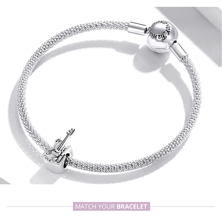 Hạt cườm BAMOER SCC2076 bạc 925 hình dạng guitar bass  đẹp mắt