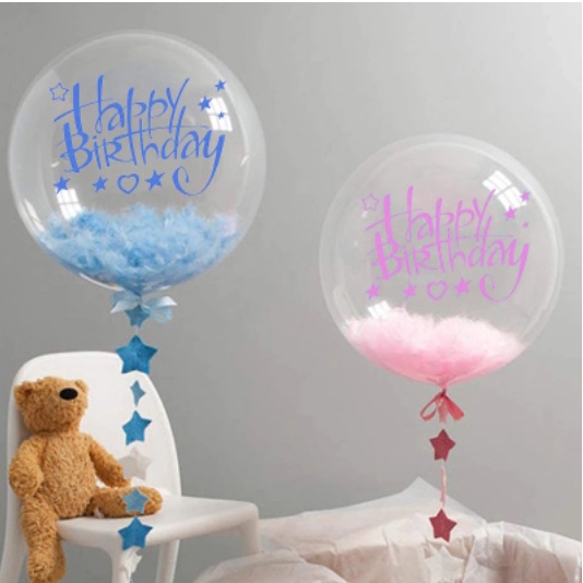 Phụ kiện trang trí bóng jumbo, galaxy lông vũ, decal trang trí sinh nhật, quà tặng...
