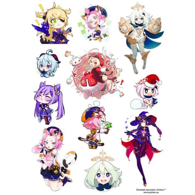 10-50 hình dán sticker Genshin impact decal