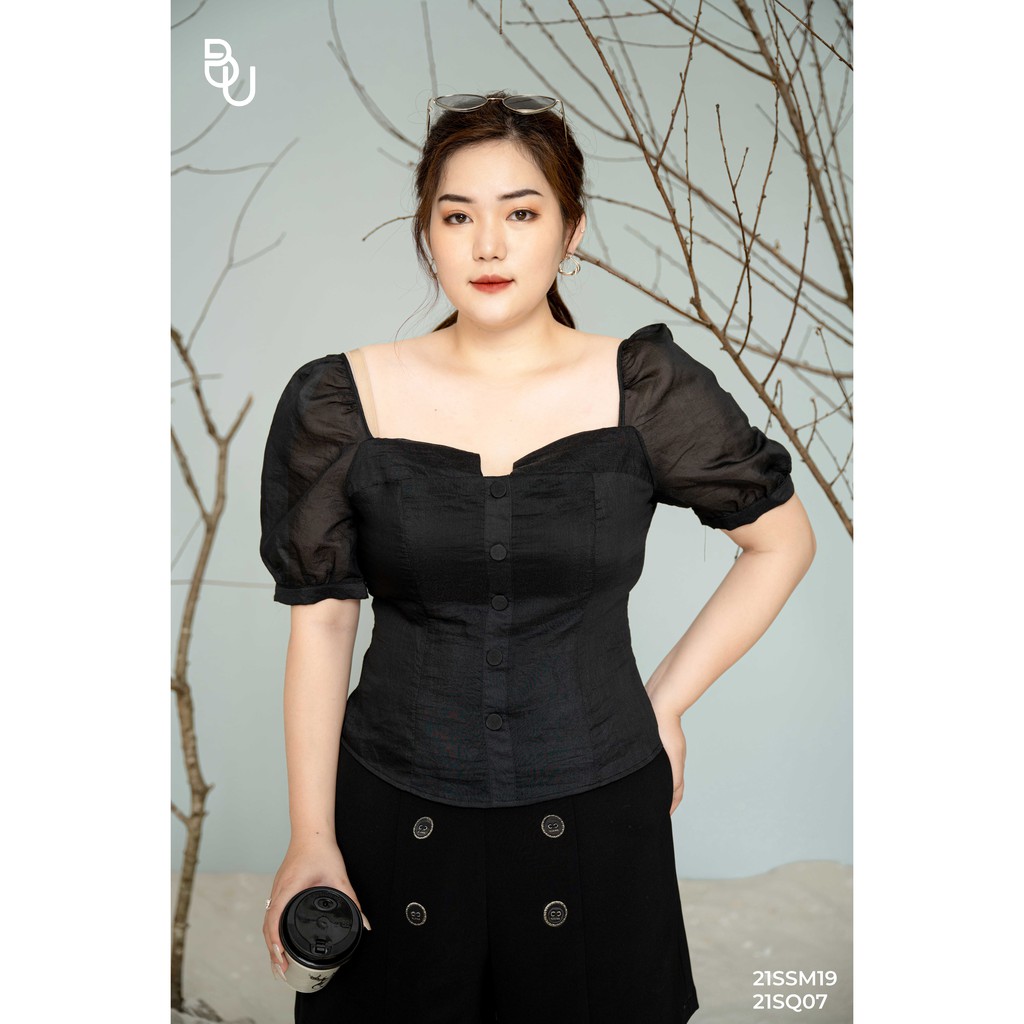 Áo Peplum cúc bọc BIG SIZE (55kg đến 95kg) - 21SSM19 - [BUstu BigSize]