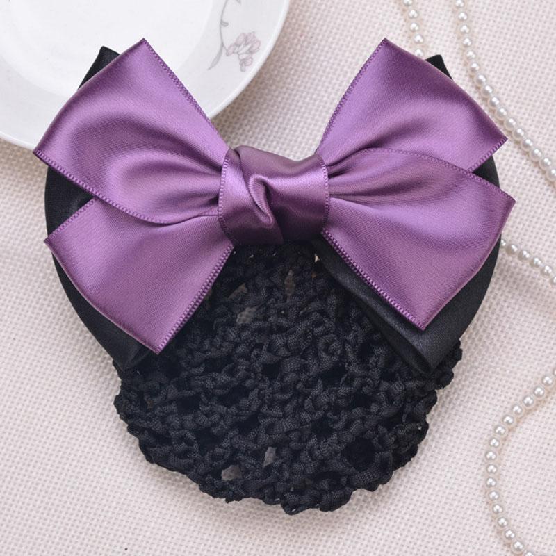 Kẹp búi tóc vải lưới đính nơ chất liệu satin thời trang cho nữ
