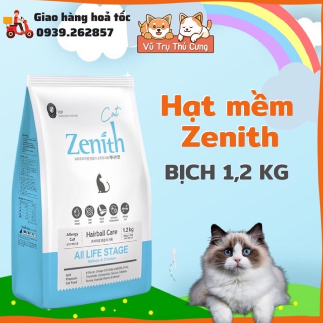 Thức ăn hạt Mềm ZENITH cho mèo con tiêu búi lông, 1.2Kg