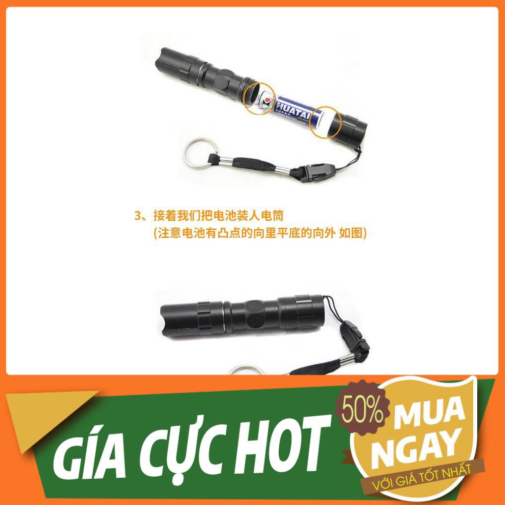 Đèn Pin Mini - Treo Móc Khóa - Hộp Kim Nhôm - Xử Dụng Pin Tiểu AA