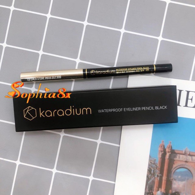 Chì Kẻ Mắt Sáp Không Trôi Karadium Waterproof Eyeliner Pencil Black