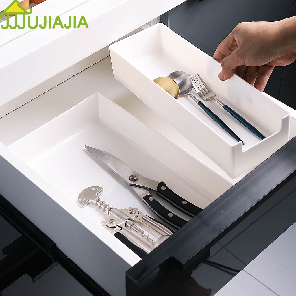 Hộp Chia Ngăn Kéo JUJIAJIA Hình Chữ Nhật Bằng Nhựa Nhỏ Có Miếng Đệm