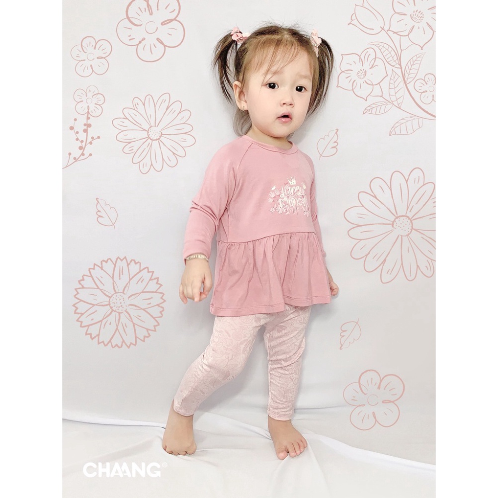 Bộ quần áo trẻ em dài tay raglan chất cotton mềm mại họa tiết - BST Jungle Chaang