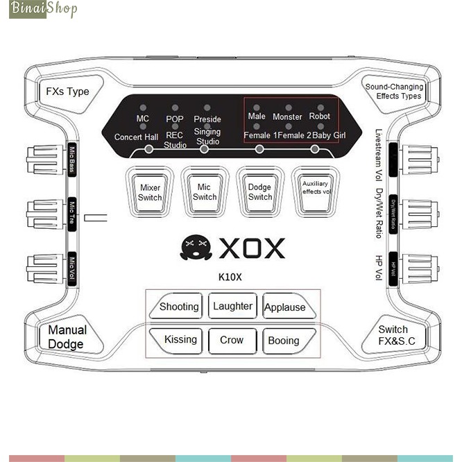 Sound card hát karaoke live stream online XOX K10x