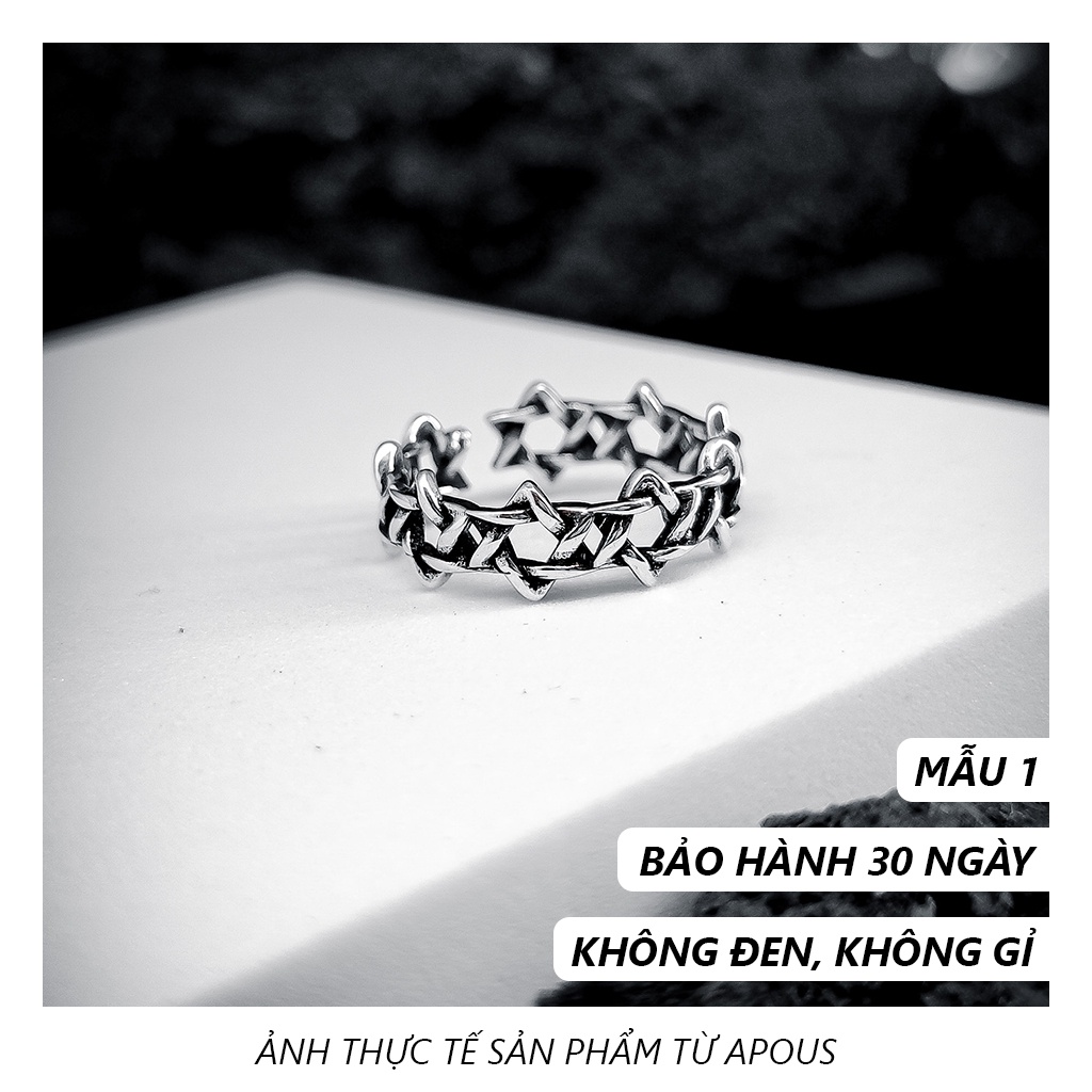 Nhẫn nam nữ thời trang Trendy - Không đen không gỉ - BST 6 - Phụ Kiện Trang Sức Unisex Apous