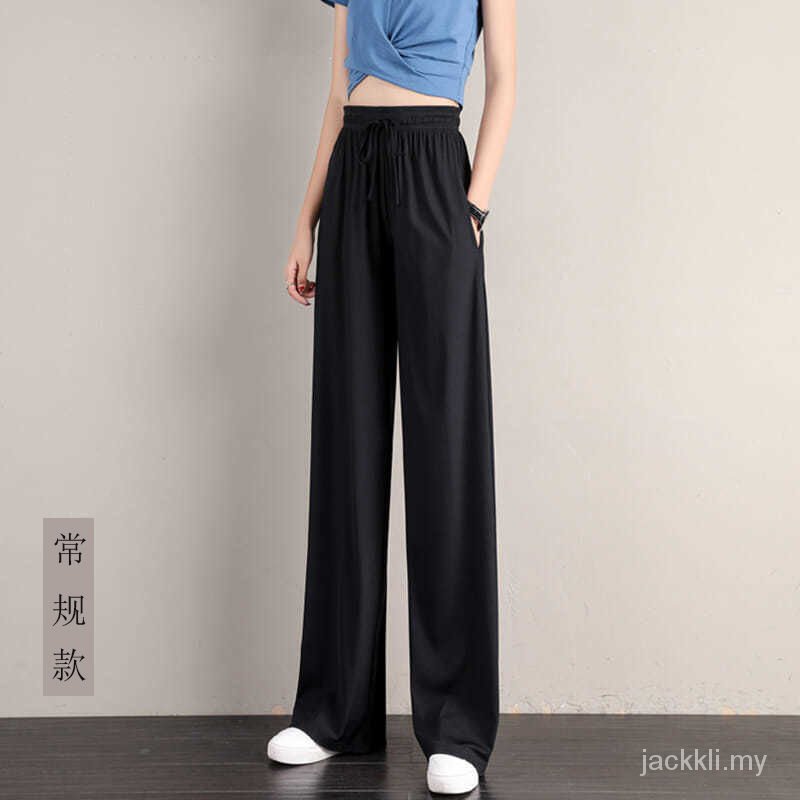 Quần Lụa Dài Ống Rộng Lưng Cao Thời Trang Mùa Hè Cho Nữ | BigBuy360 - bigbuy360.vn