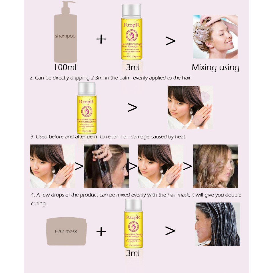 [Hàng mới về] Tinh dầu thảo dược kích mọc chống rụng tóc hiệu quả RtopR 20ml