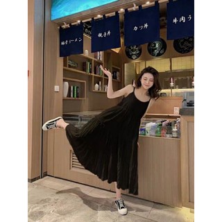 Váy 2 dây chất đũi babydoll mùa hè
