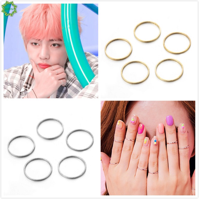 Bộ 5 Nhẫn Đeo Khớp Ngón Tay 14mm Phong Cách Hàn Quốc Độc Đáo