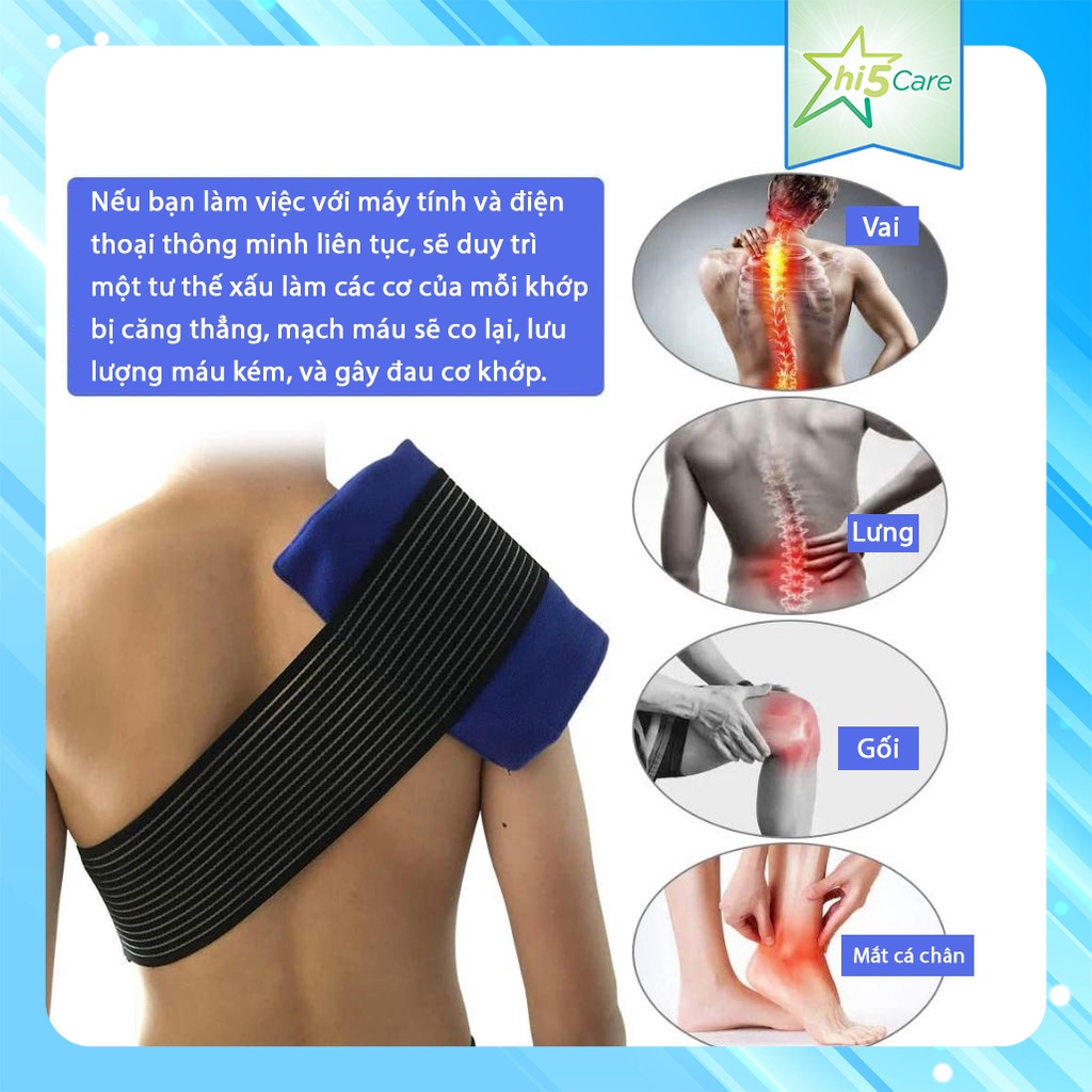Túi gel chườm nóng/ lạnh hỗ trợ khi chơi thể thao có dây đai cố định đùi, lưng, khớp Giảm đau/ Bong gân/ Chấn thương