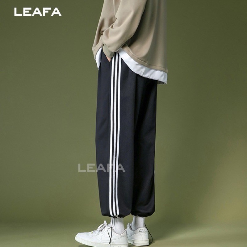 Quần nỉ thể thao 3 sọc ulzzang  Quần jogger rút dây nam nữ form rộng unisex kiểu dáng thể thao ống xuông freeship sale