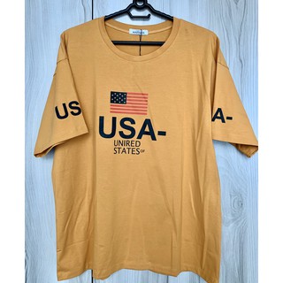 Áo thun free size USA màu vàng cotton B-shop