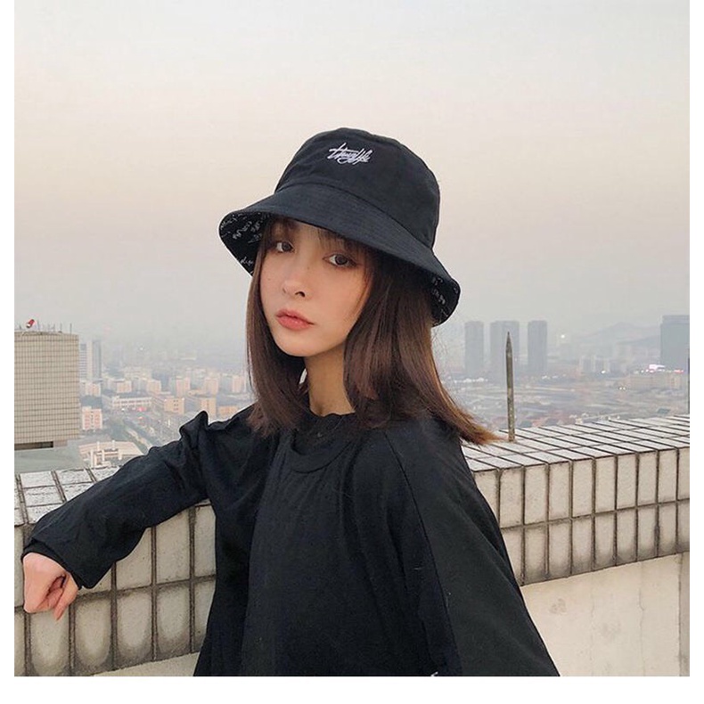 Nón bucket  Mũ snapback thời trang 2 Mặt Nhật Hàn phong cách hiphop Unisex