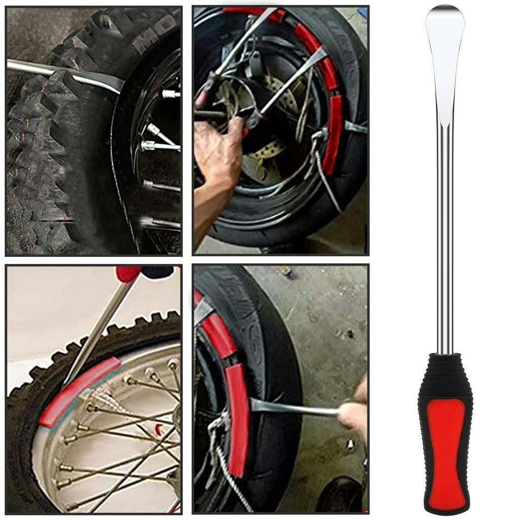 Cây nại vỏ xe cán đỏ , miếng lót vành Bộ 13 Dụng Cụ Sửa Chữa Lốp Xe Máy Kèm 3 Bàn Ủi Và 2 Lõi Bảo Vệ Và 6 Lõi Van & Cờ Lê