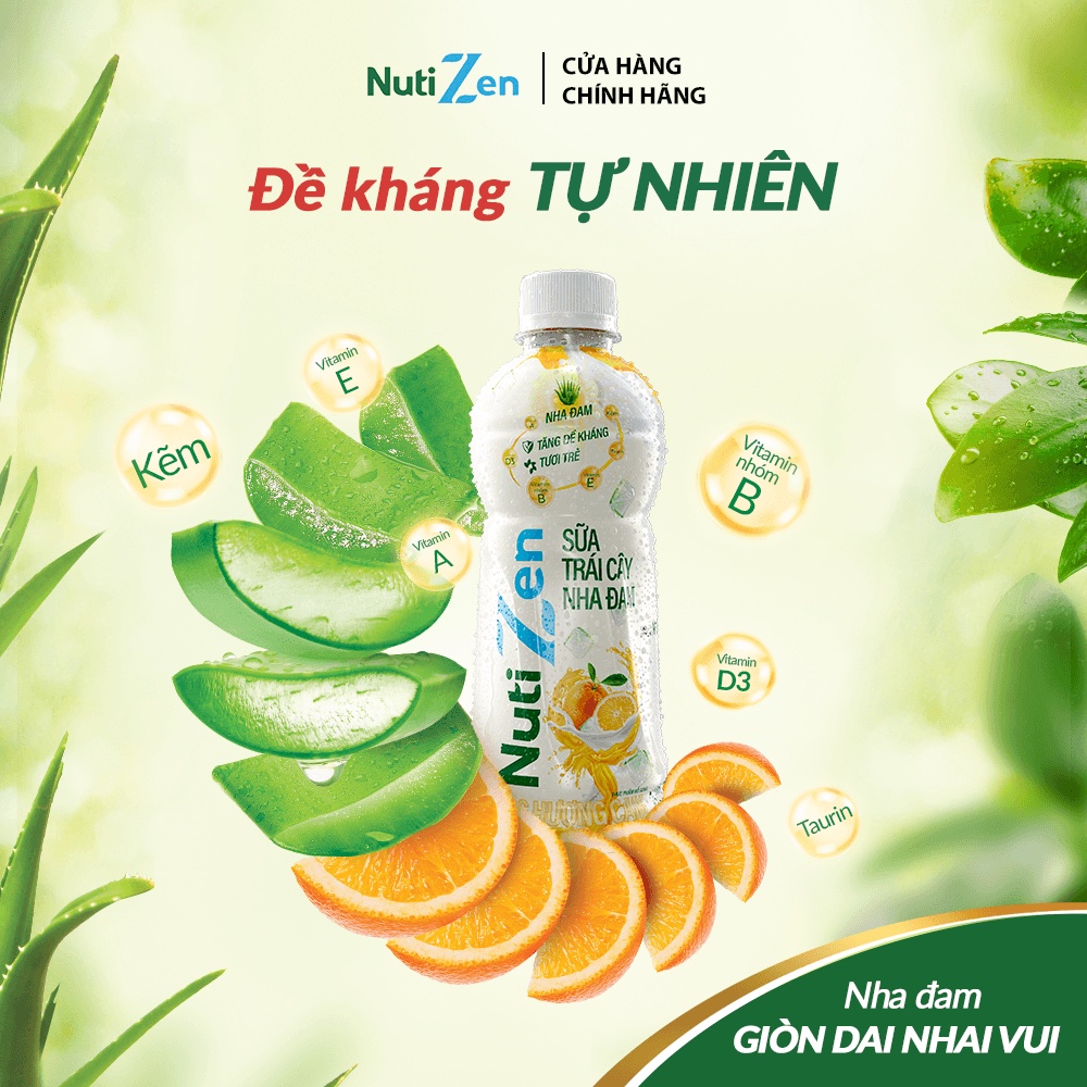 [Mã FMCGMALL giảm 8% đơn từ 250K] Lốc 6 chai Thức Uống Hương Cam Sữa Trái Cây Nha Đam Nutizen 290ml/chai