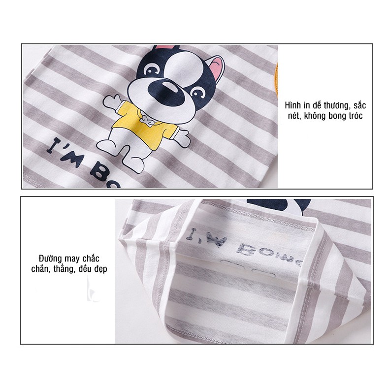 Bộ Ba Lỗ Cotton Quảng Châu Túi Zip Nhiều Mẫu Cho Bé 1-6 Tuổi Bộ Sát Nách Bé Trai