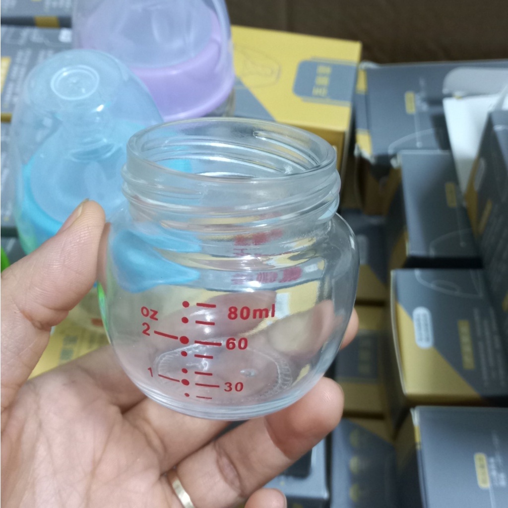 [Đổi núm Ib] Bình sữa thủy tinh cho bé sơ sinh 80ml nội địa Trung loại dày đẹp