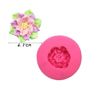 Khuôn silicon hoa nổi 4d hoa cúc 6.5 cm - cúc kèm lá nhụy