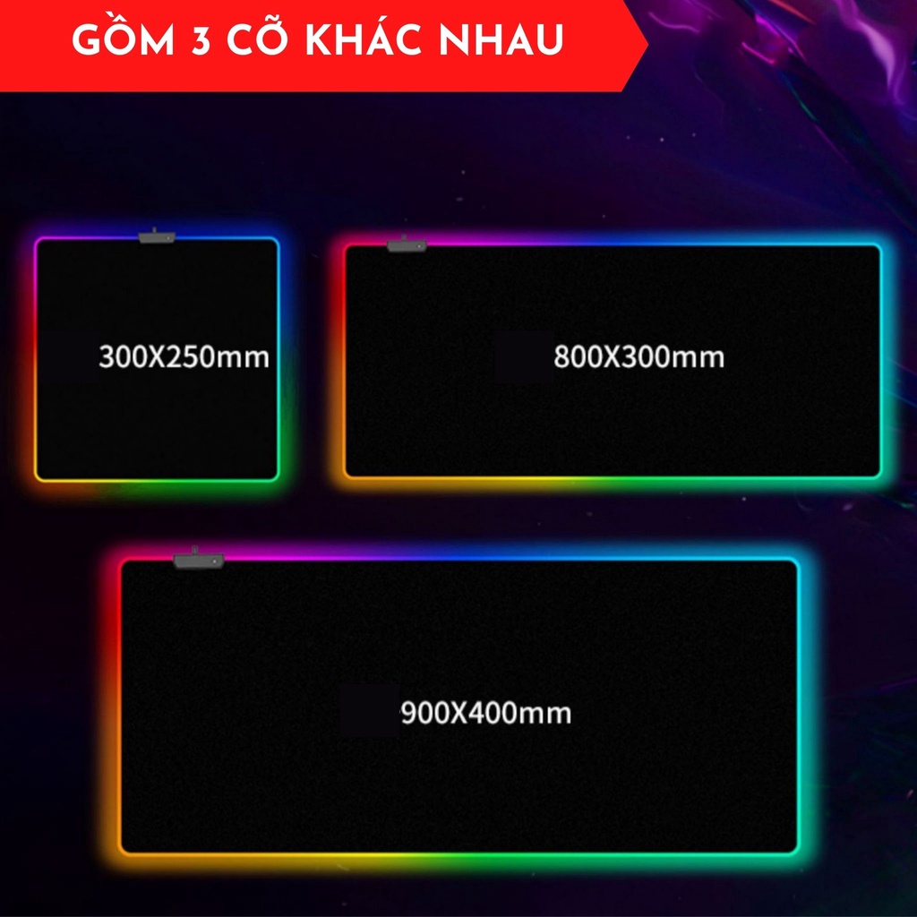 Miếng Lót Chuột LED RGB - Mousepad Led RGB Full Size - Đủ Kích Thước